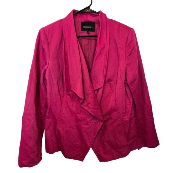 Lafayette 148 New York size 14 Hot Pink Asymmetrical Jacket Blazer xl - Picture 1 of 11